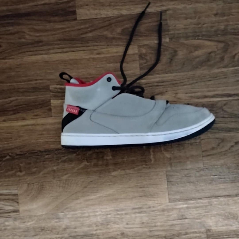 Nike Gray and Red High-Top Sneakers
